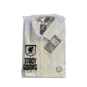 Stacy Adams Men's Classic White Dress Shirt 15.5 32/33